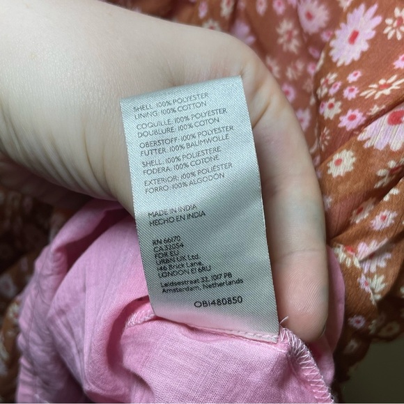 Free People women’s primrose floral Tessa Ruched Mini Dress in size M - Picture 9 of 10